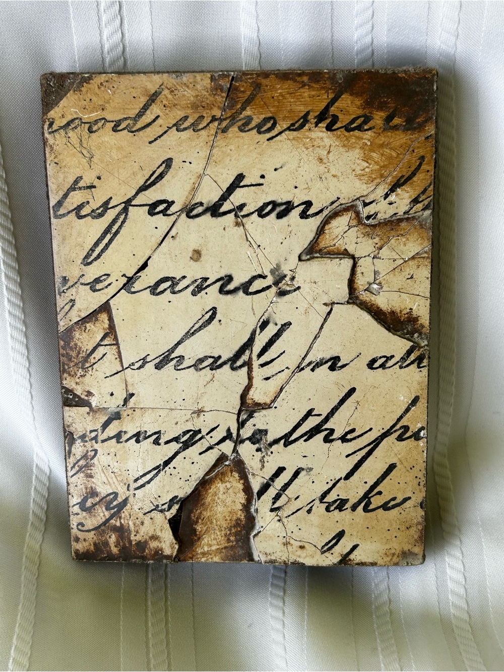 Vintage Sid Dickens Memory Block Wall Art Home Accents The Script Faux Cracks